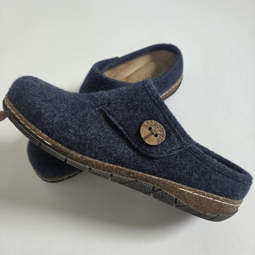 Earth Ezra Button Wrap Slip-On Clogs blue felted womens size 9.5 - Picture 2 of 5